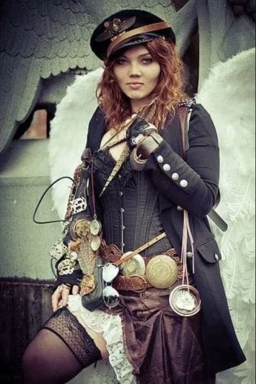 steampunk femme aviateur